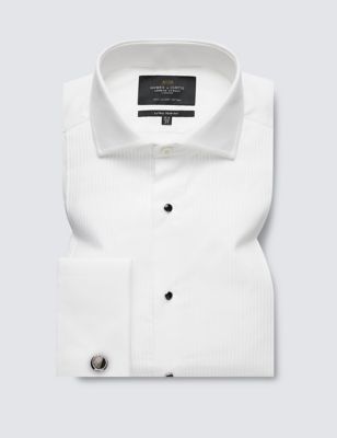 Mens Extra Slim Fit Easy Iron Pure Cotton Dinner Shirt