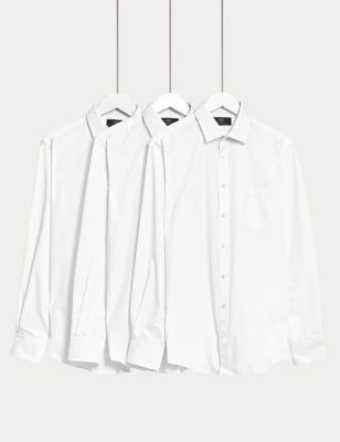Mens 3pk Tailored Fit Easy Iron Long Sleeve Shirts