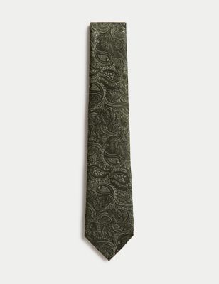 Mens Pure Silk Paisley Tie