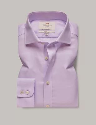Mens Fitted Slim Non Iron Pure Cotton Shirt