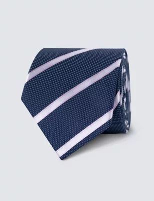 Mens Striped Pure Silk Tie