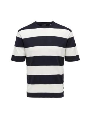 Mens Fine Knit Striped T-Shirt