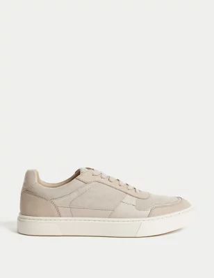 Mens Suede Lace Up Trainers with Freshfeet™
