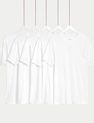 Mens 5pk Essential Cotton T-Shirt Vests