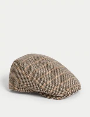 Mens Checked Flat Cap with Stormwear™