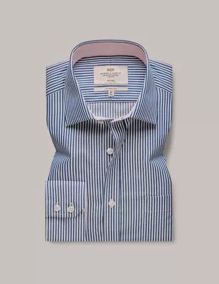 Mens Regular Fit Non Iron Pure Cotton Striped Shirt