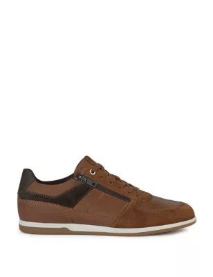 Mens Leather & Suede Lace Up Trainers