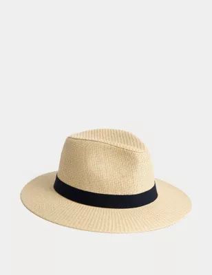 Mens Textured Broad Brim Ambassador Hat