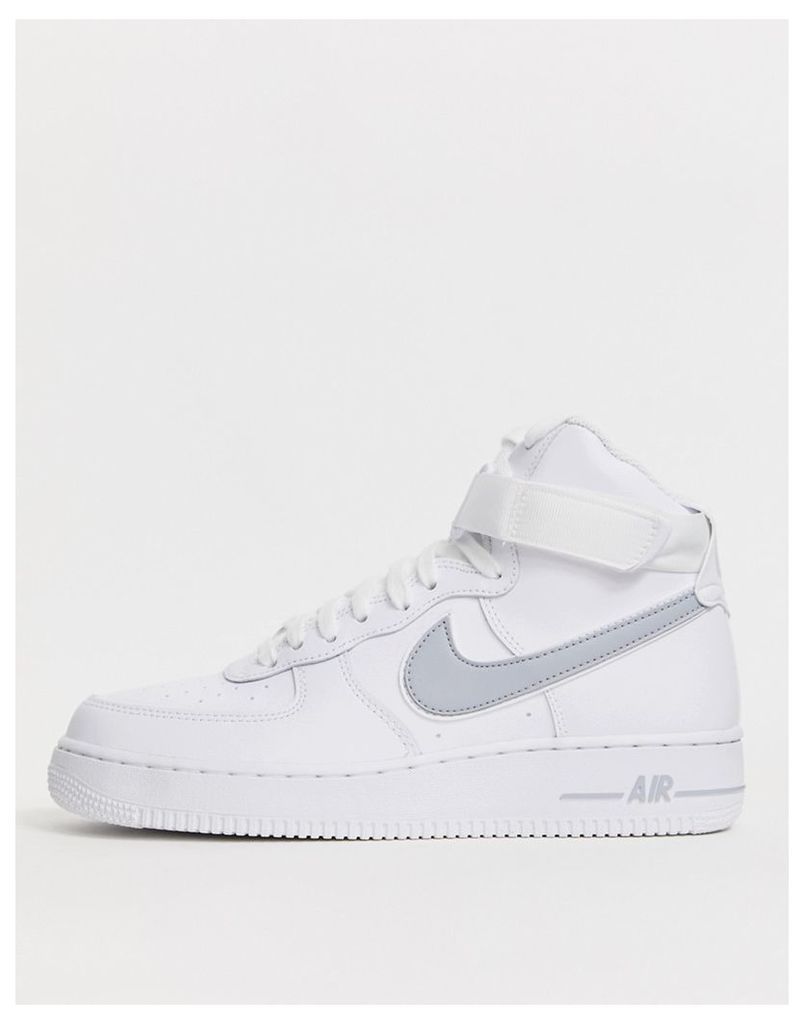 Nike Air Force 1 High '07 trainers in white with grey swoosh