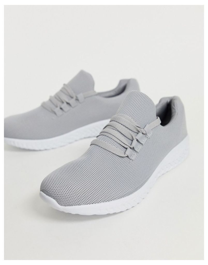 knitted trainers in grey