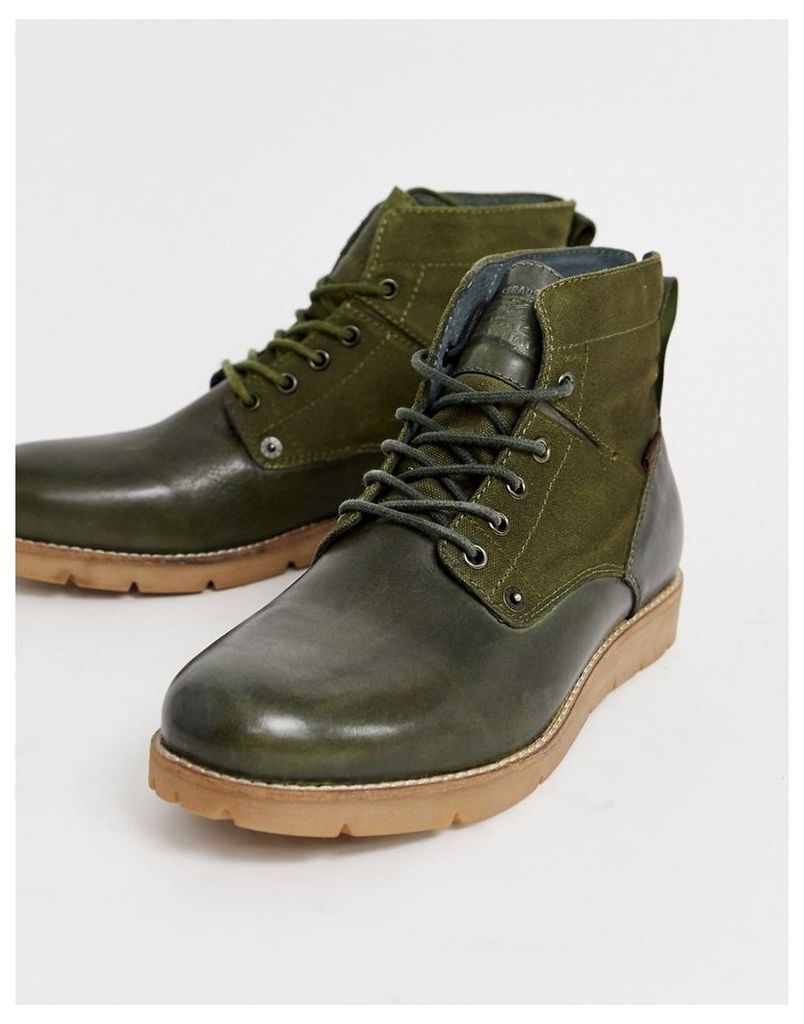 Levis Jax leather hiker boot in olive green