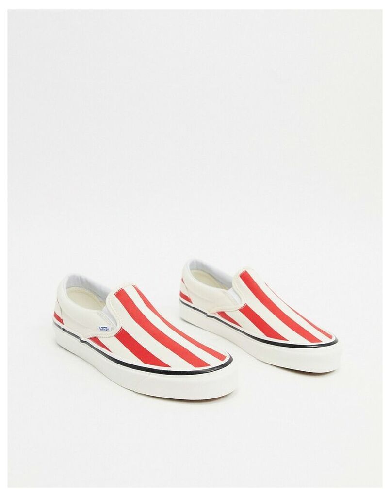 Classic Slip-on striped trainers-Red