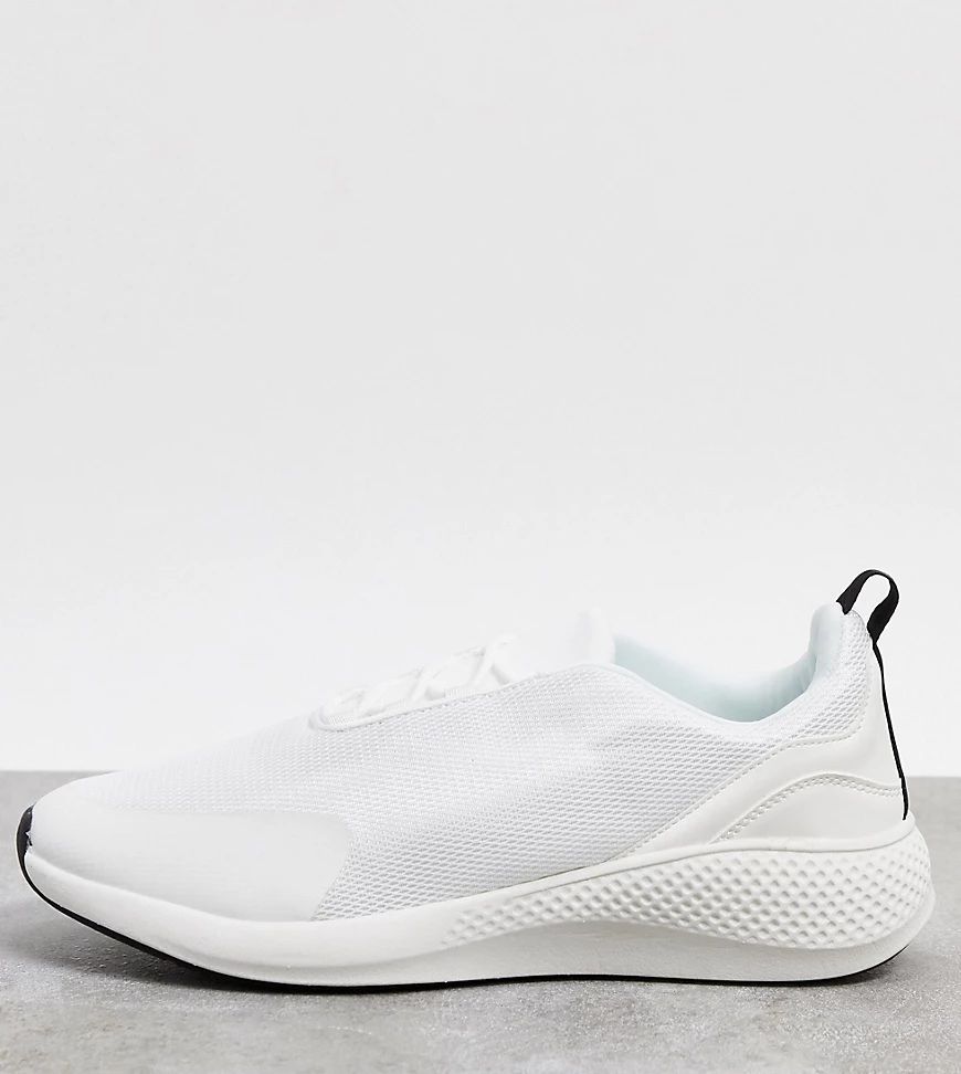 Wide Fit mesh trainers in white