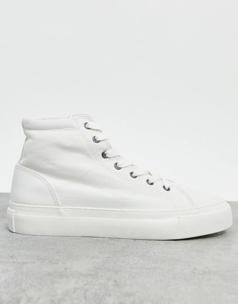 chunky hi top trainers in white