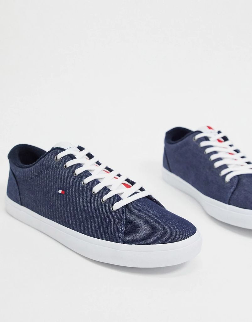 basic lace up trainers in navy