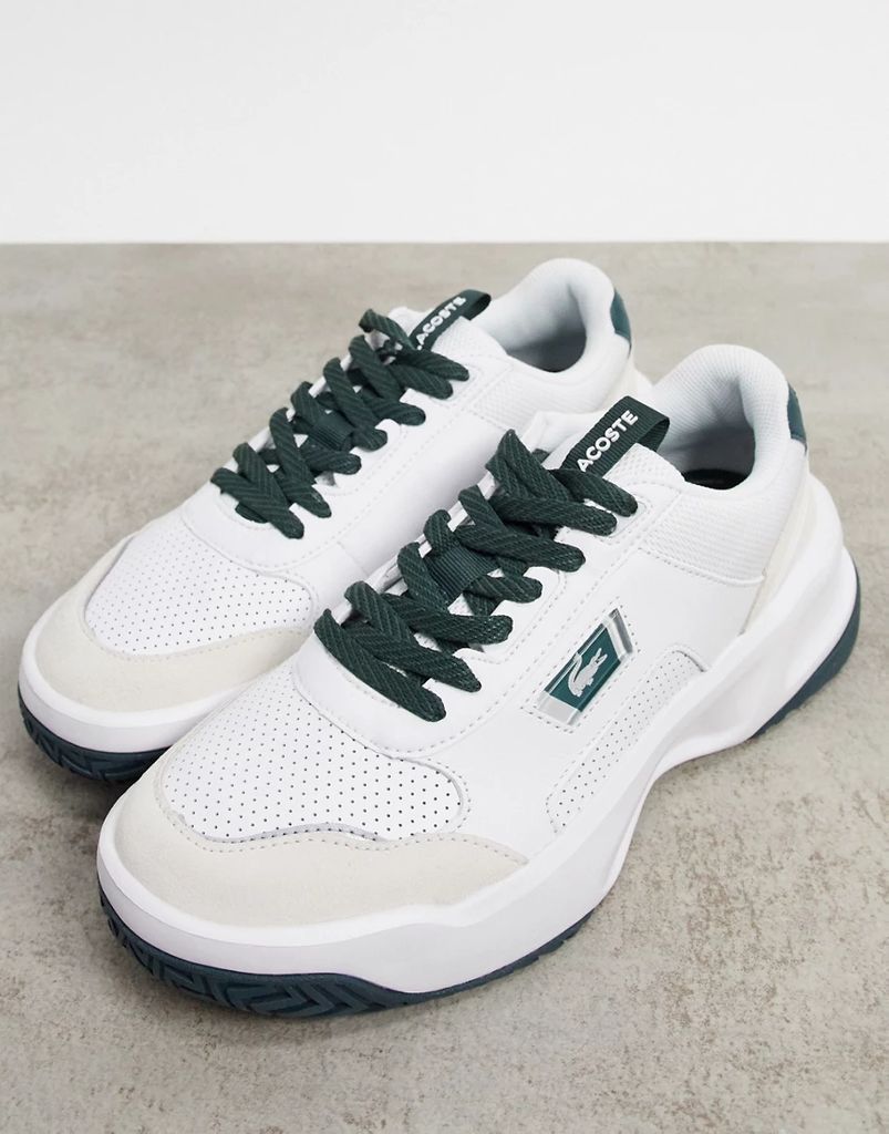 ace lift trainers in white green