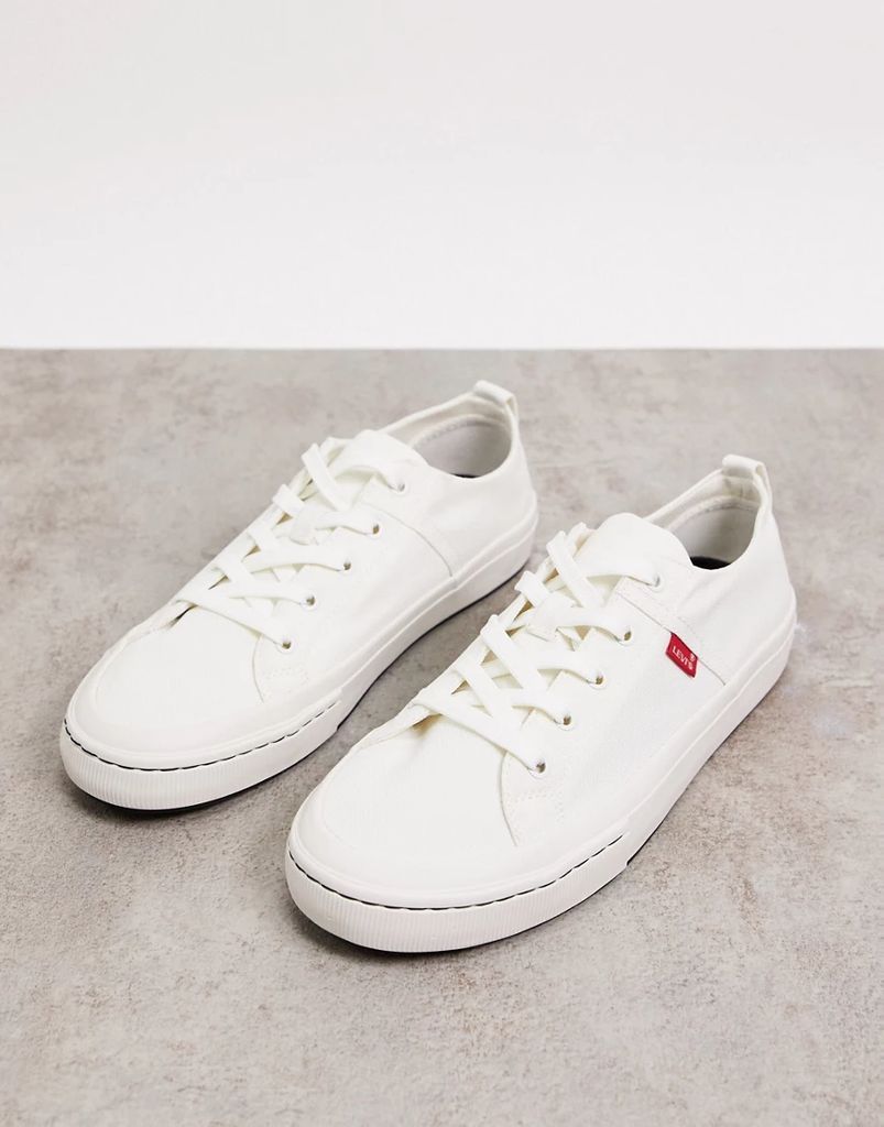 recycled polyester sherwood trainers in white with small logo