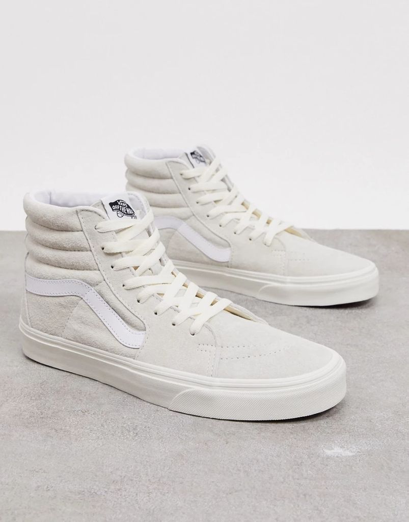 SK8-Hi suede trainers in white