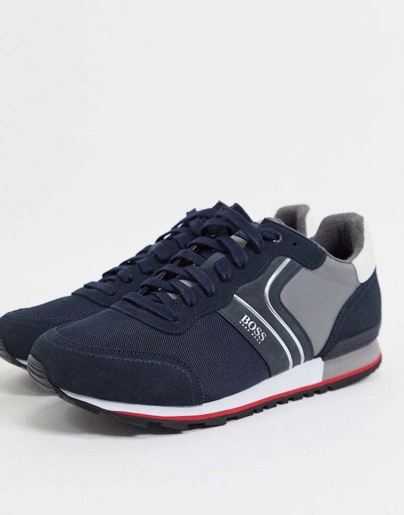 Parkour Runn leather trainers in navy