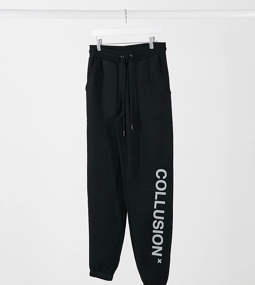 Unisex joggers with logo print in black
