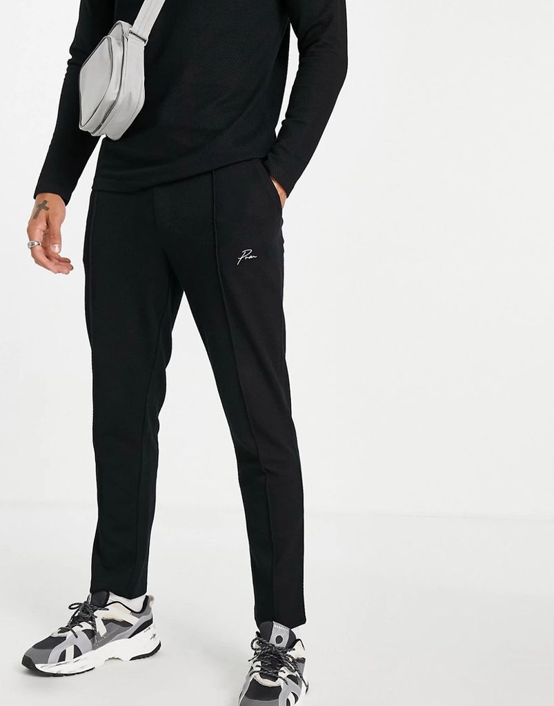 Premium co-ord textured jogger in black