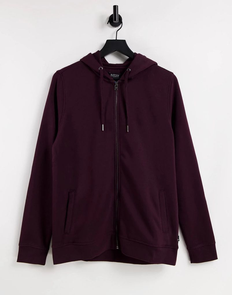 Burton full zip hoodie in burgundy-Red