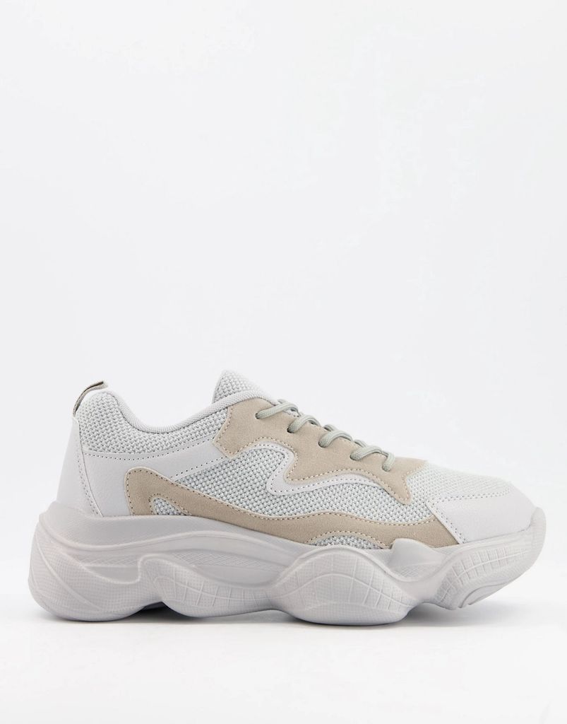 chunky dad trainers in grey
