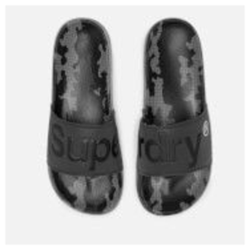 Superdry Men's Aop Beach Slide Sandals - Black 3M/Black/Mono Camo Dot - S/UK 6-7 - Black