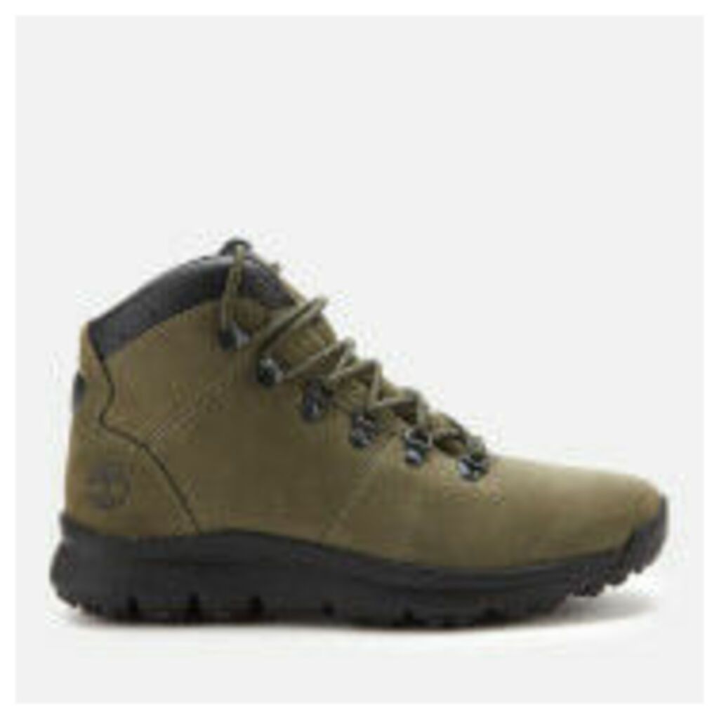 Timberland Men's World Hiker Mid Boots - Dark Green Nubuck - UK 8