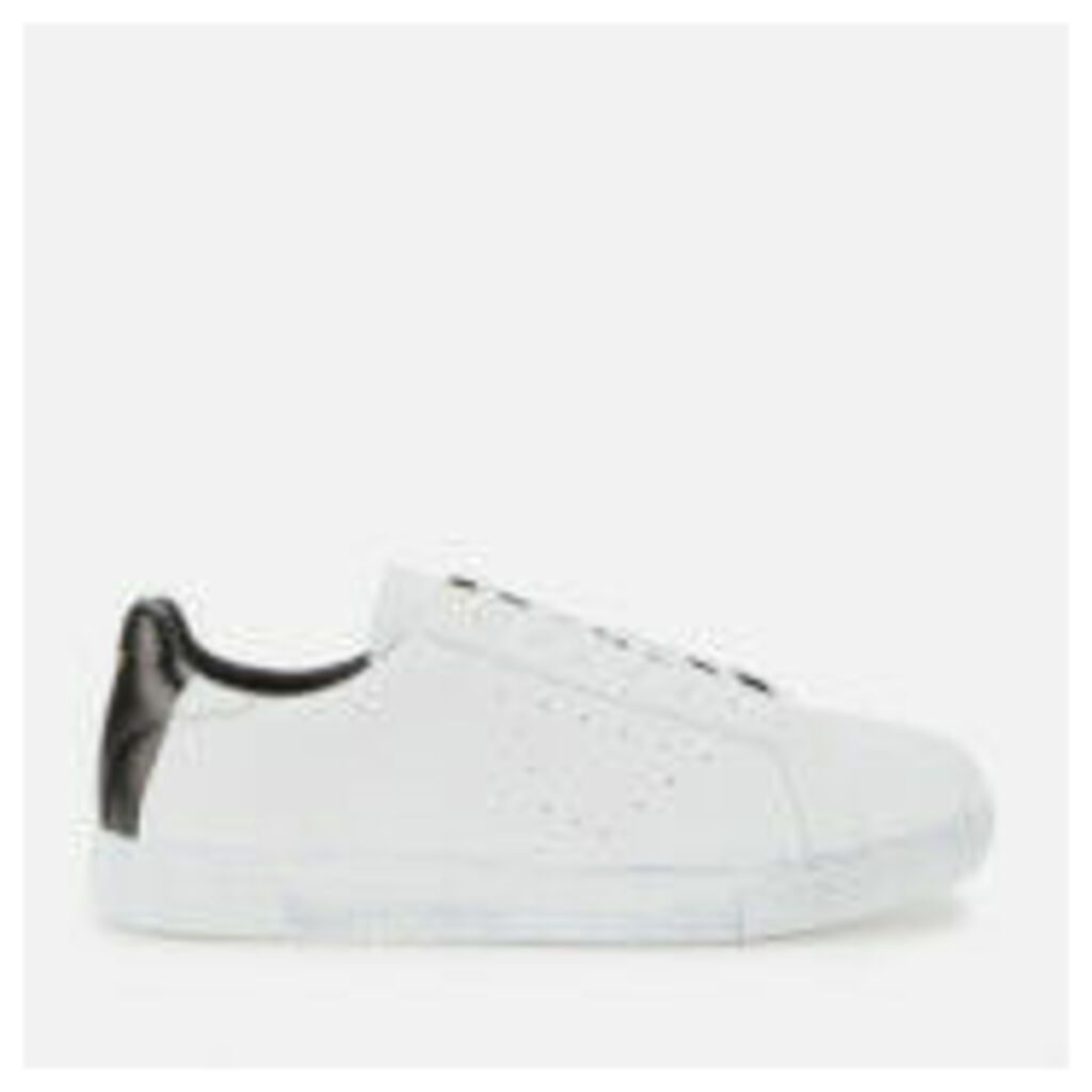 Men's Leather Low Top Trainers - White - UK 11