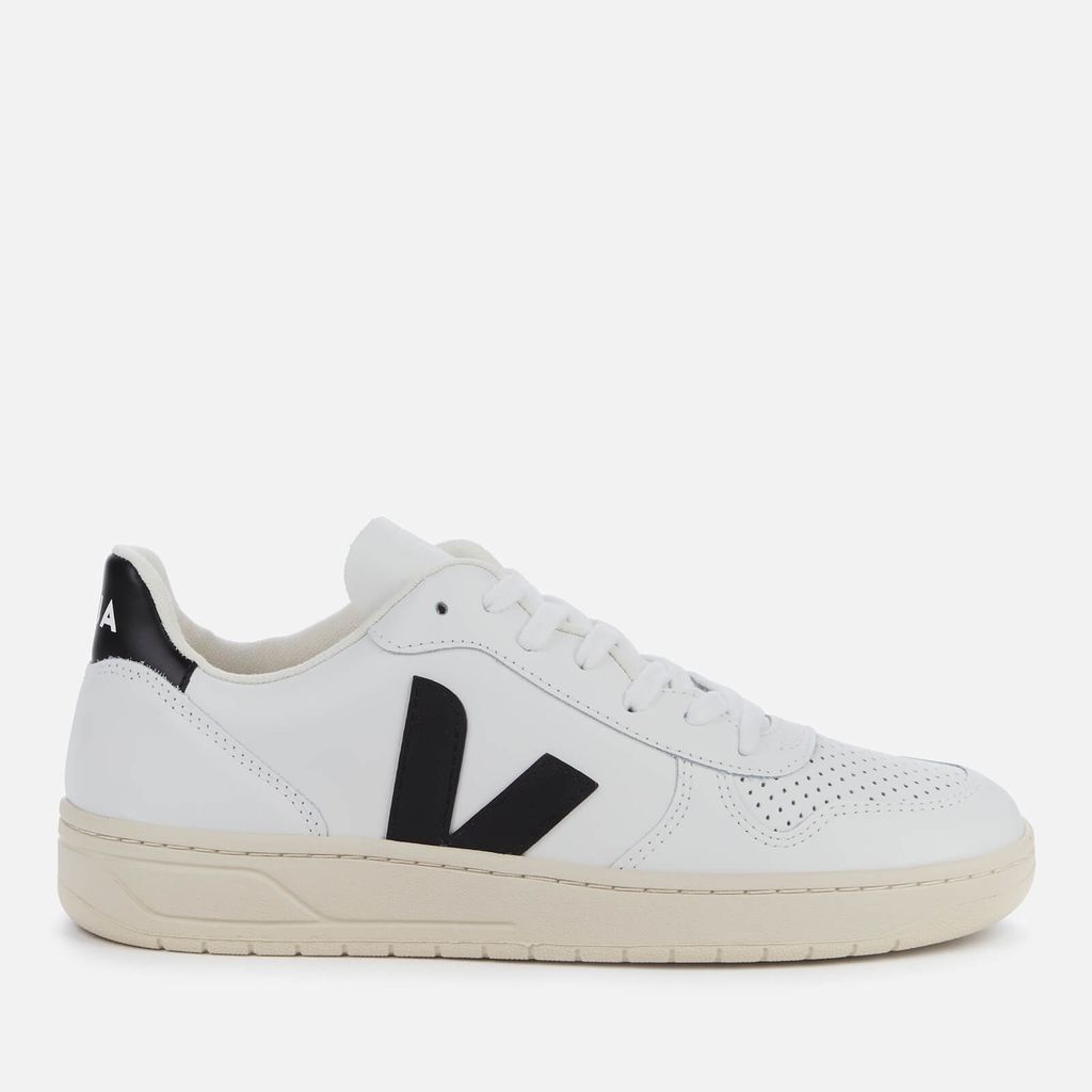 Men's V-10 Leather Trainers - Extra White/Black