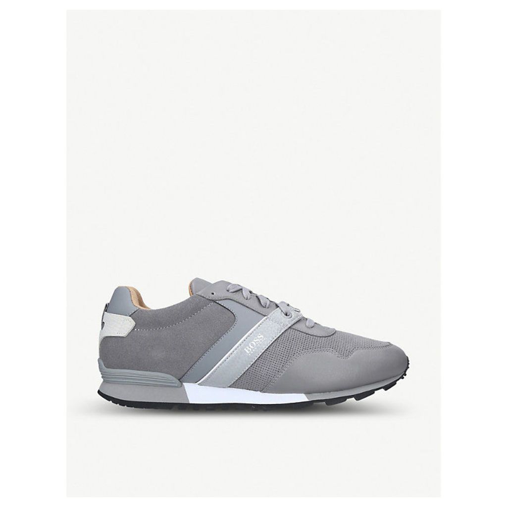 Parkour mixed leather and nylon trainers