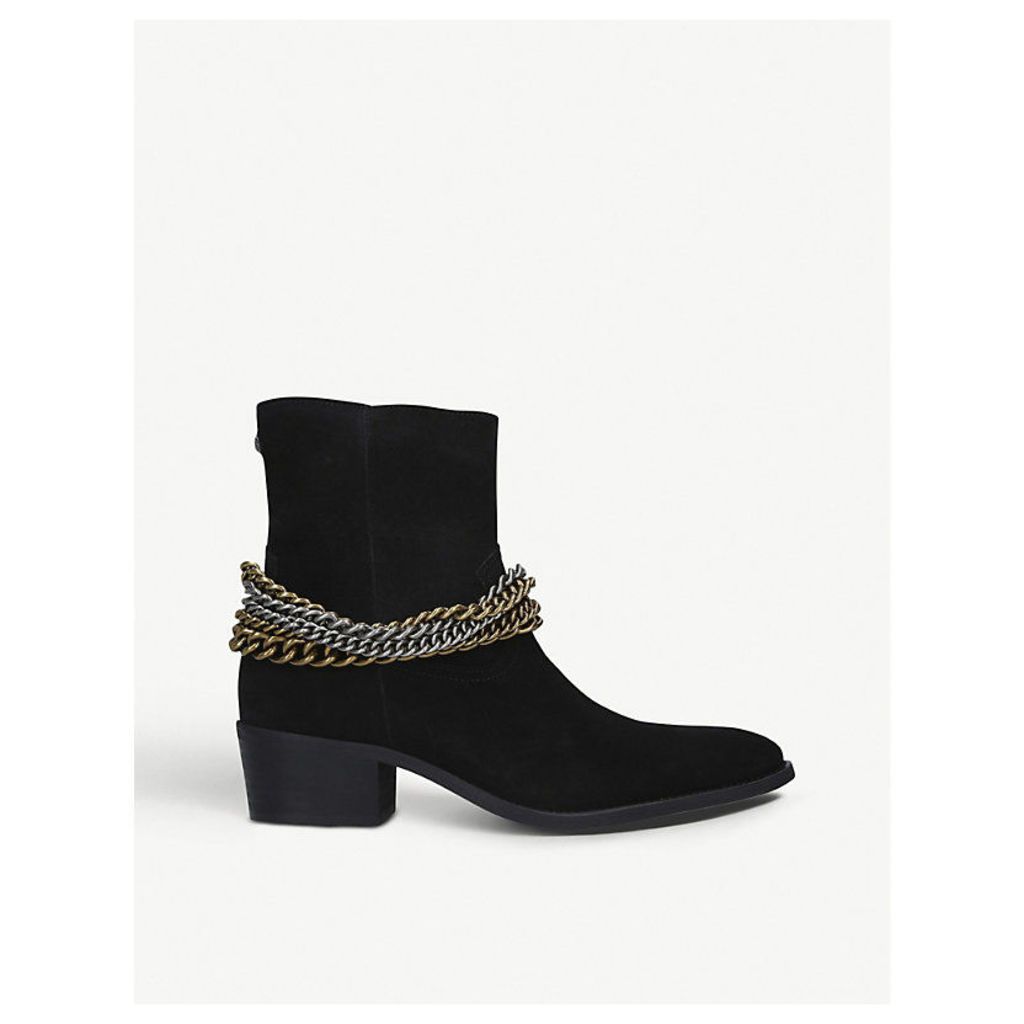 Russel chain-embellished suede boots