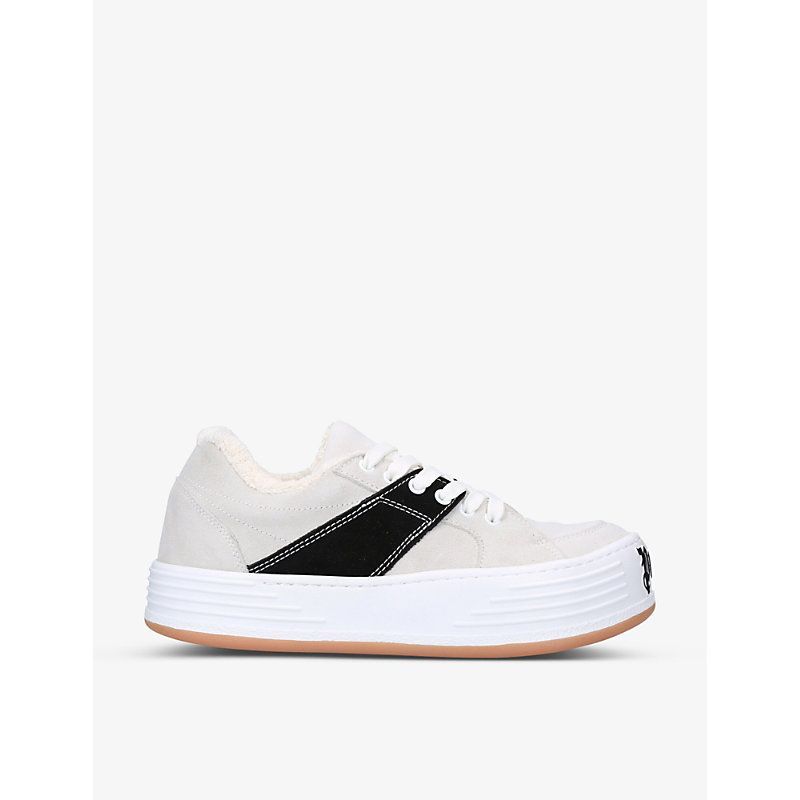 Snow contrast-stripe suede low-top trainers