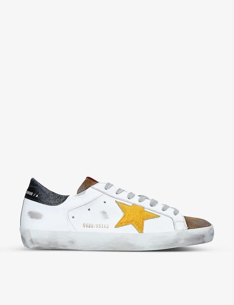 Men's Superstar distressed leather trainers