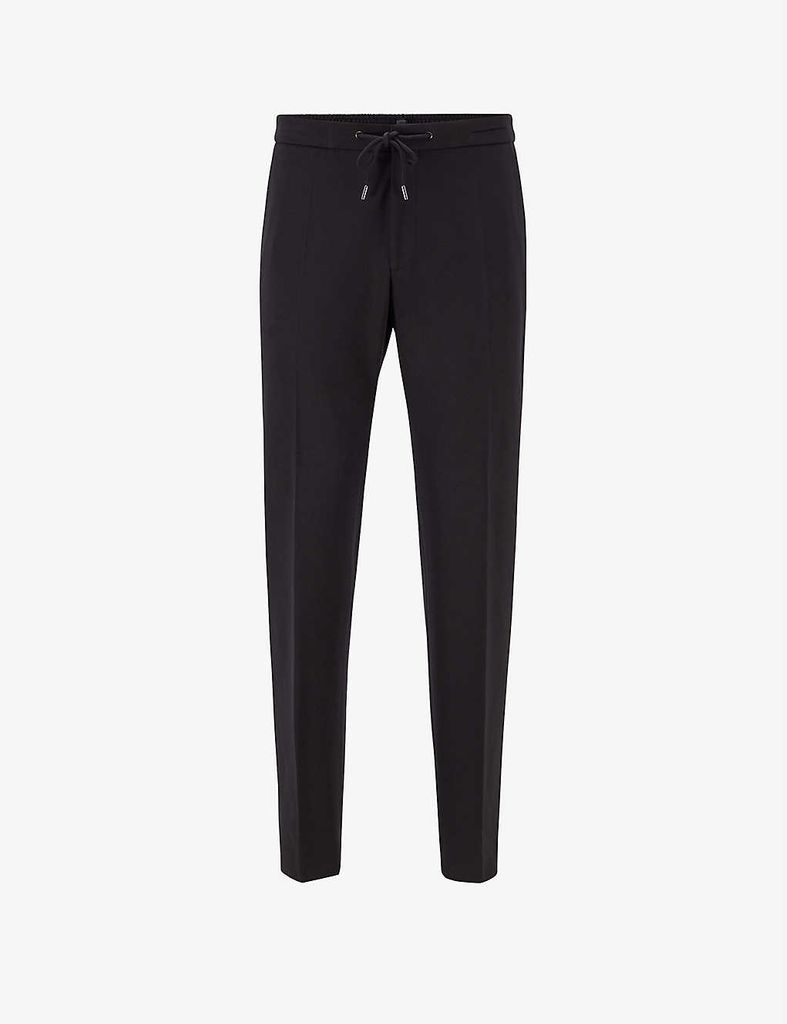 Drawstring mid-rise woven trousers
