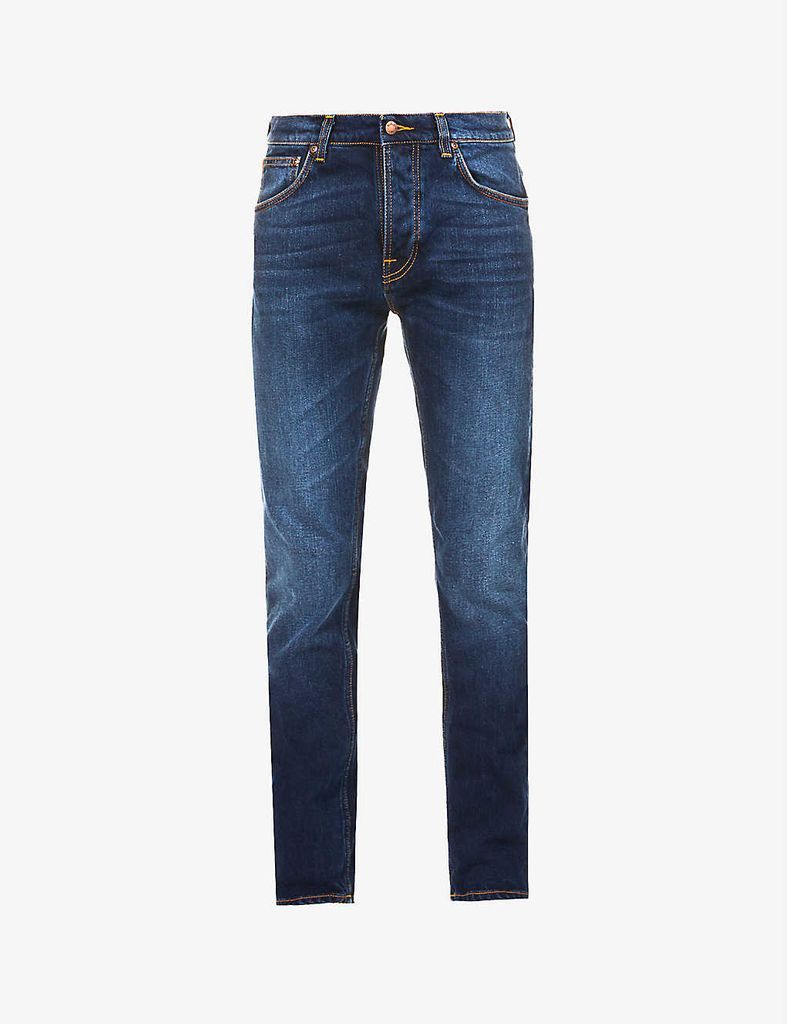 Grim Tim slim-fit straight organic cotton-blend jeans