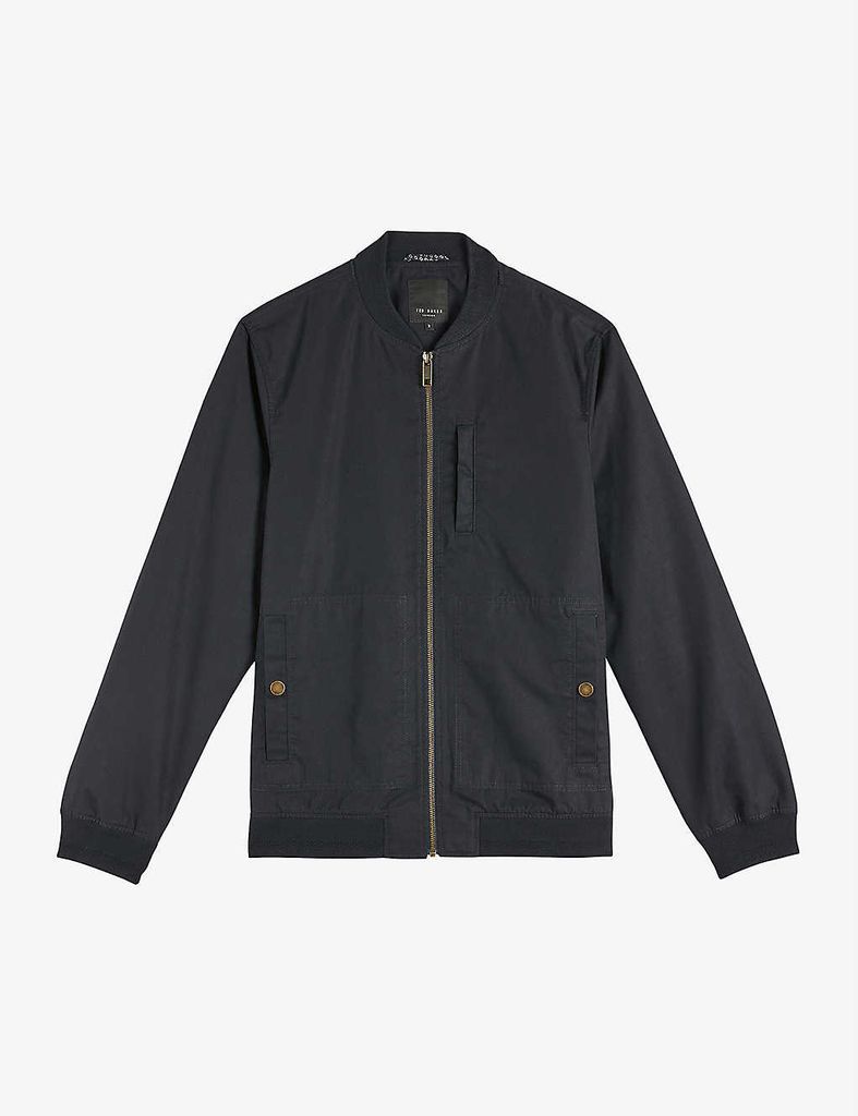 Bars relaxed-fit woven bomber jacket
