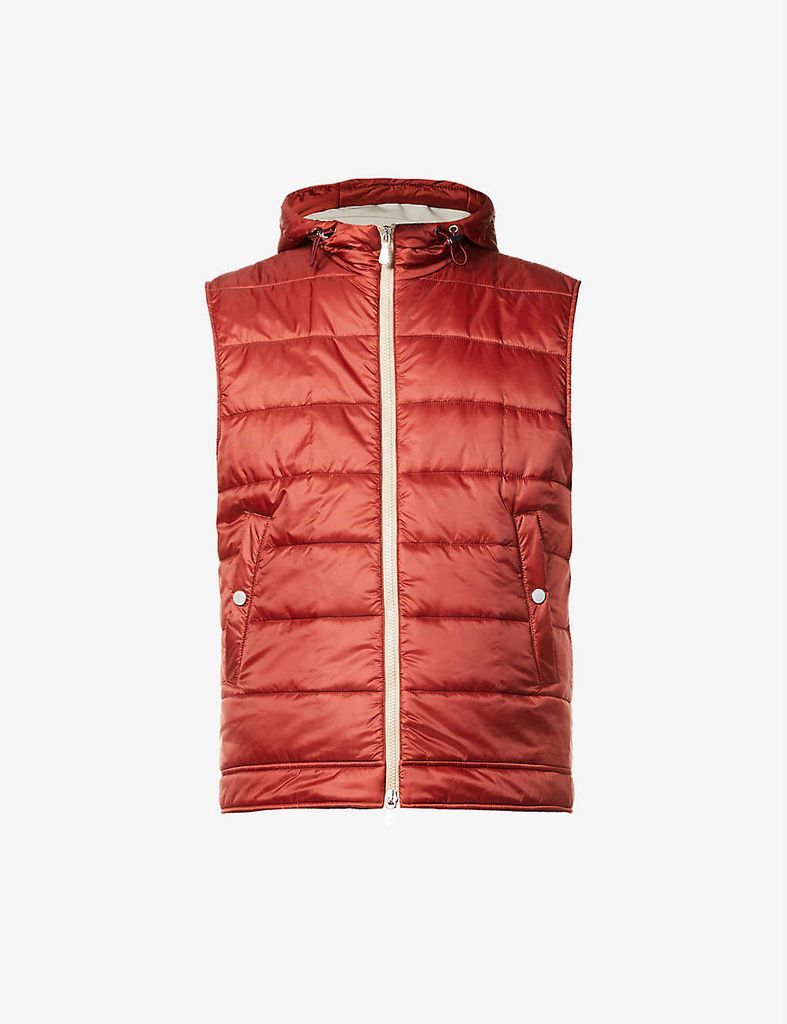 Quilted hooded shell gilet