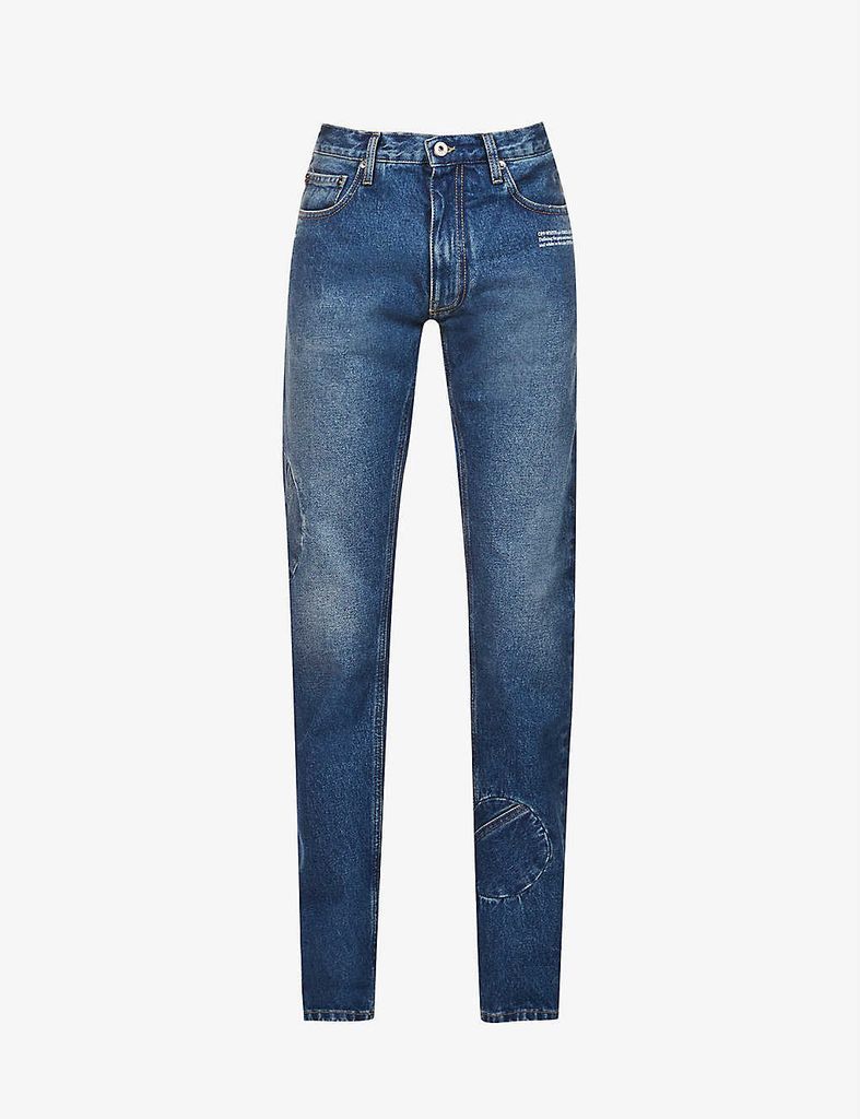 Twist slim-fit tapered-leg denim jeans
