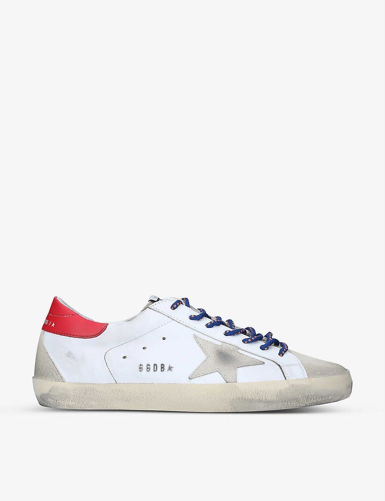 Men's Superstar logo-patch leather low-top trainers
