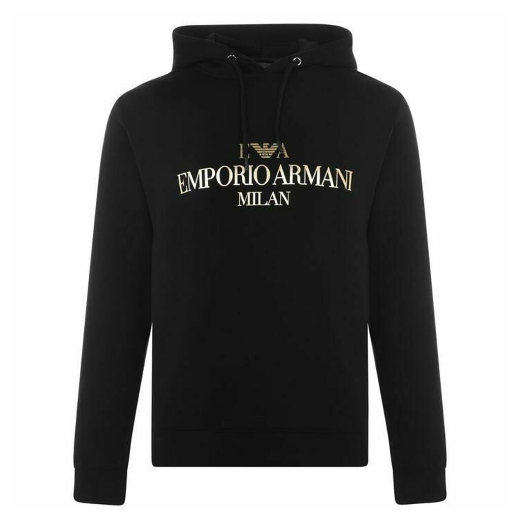Emporio Armani Gold Print Hooded Sweatshirt