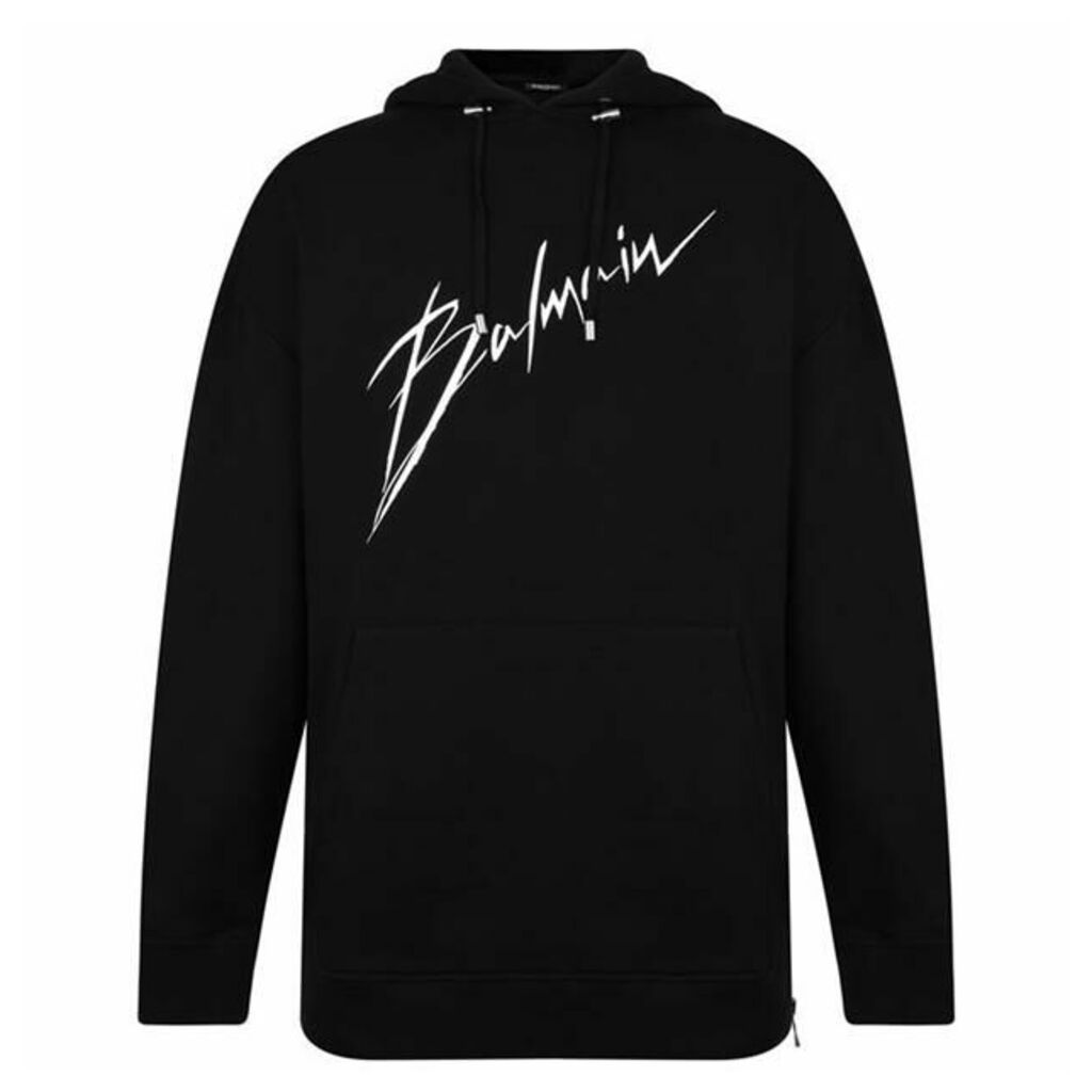 Balmain Signature Logo Hooded Sweatshirt