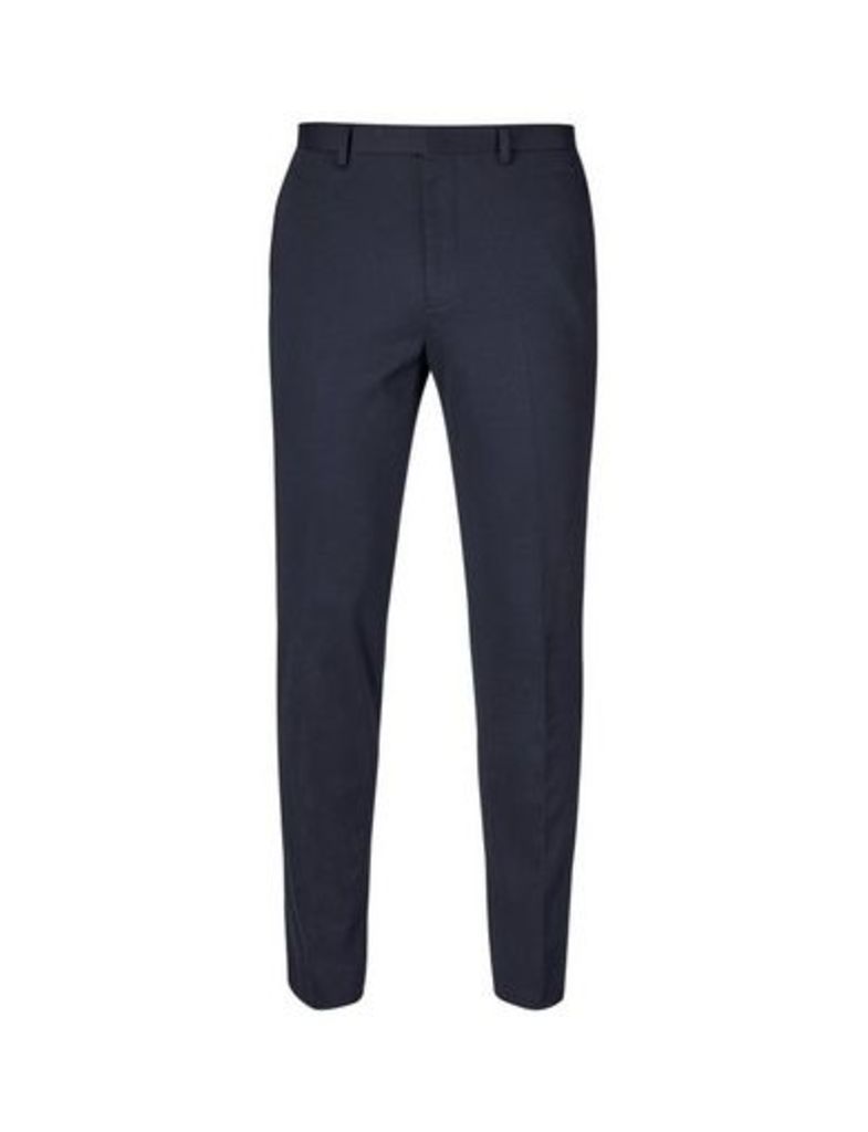 Mens Navy Essential Tapered Fit Jersey Trousers, Blue