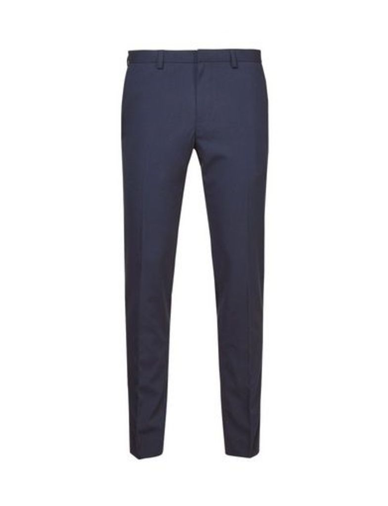 Mens Blue Skinny Fit Stretch Trousers, Blue