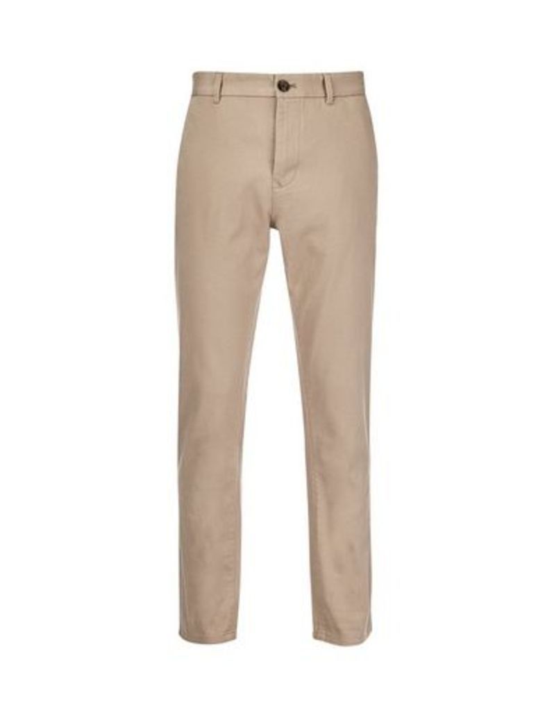 Mens Cream Tapered Warm Stone Chinos With Organic Cotton, BROWN.
