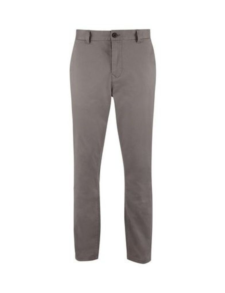 Mens Grey Carter Tapered Fit Stretch Chinos, Grey