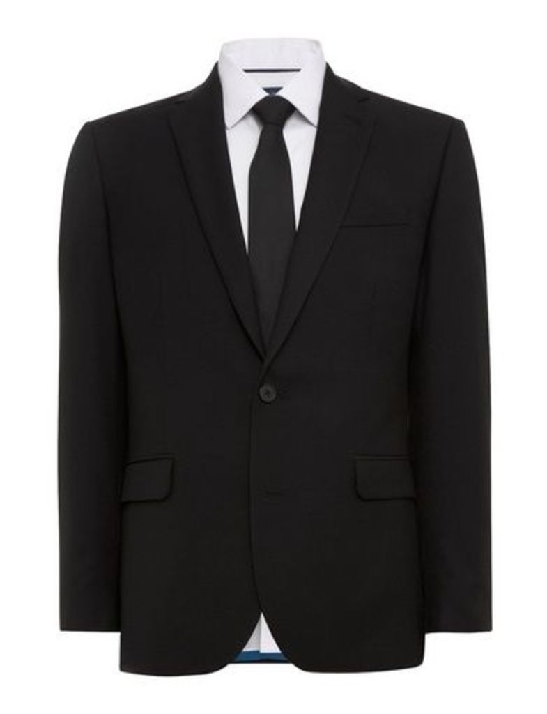 Mens Big & Tall Black Essential Skinny Fit Suit Jacket, Black