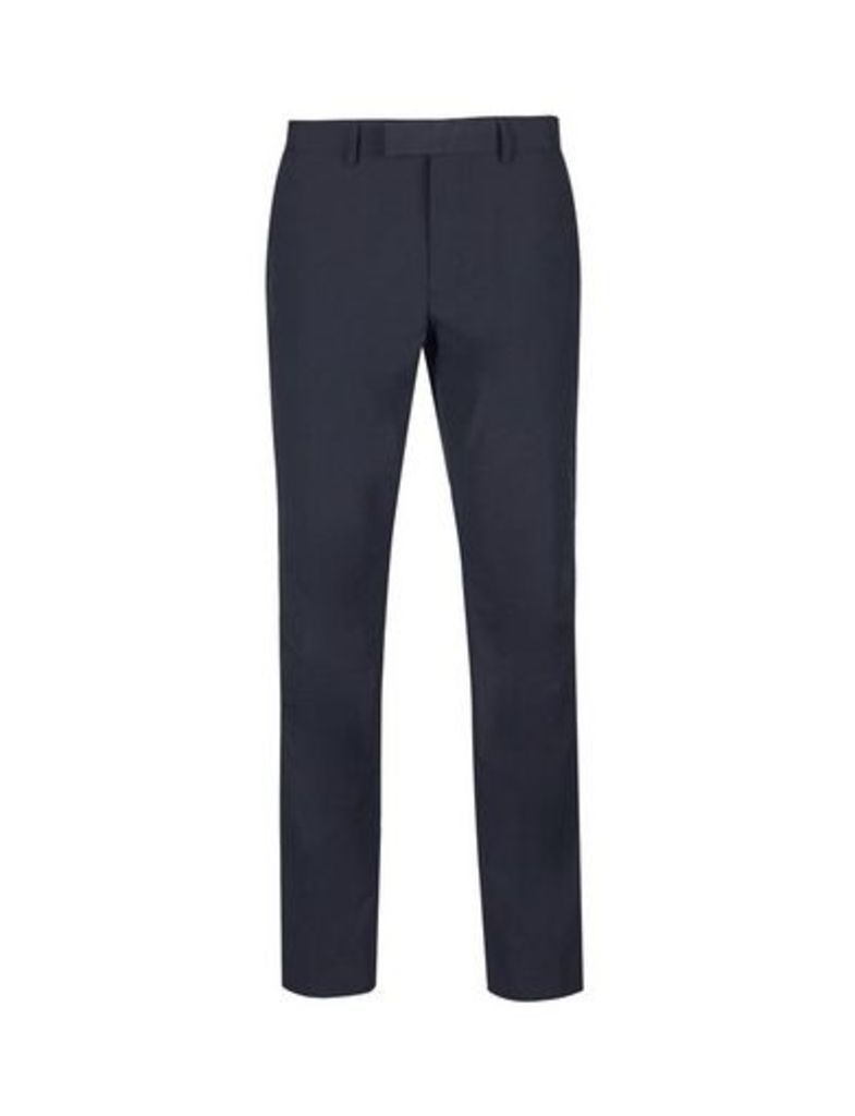 Mens Navy Slim Fit Stretch Tech Trousers, Blue