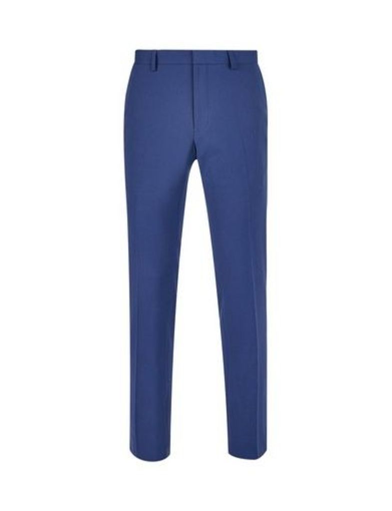 Mens Midnight Navy Super Skinny Stretch Fit Trousers, Blue